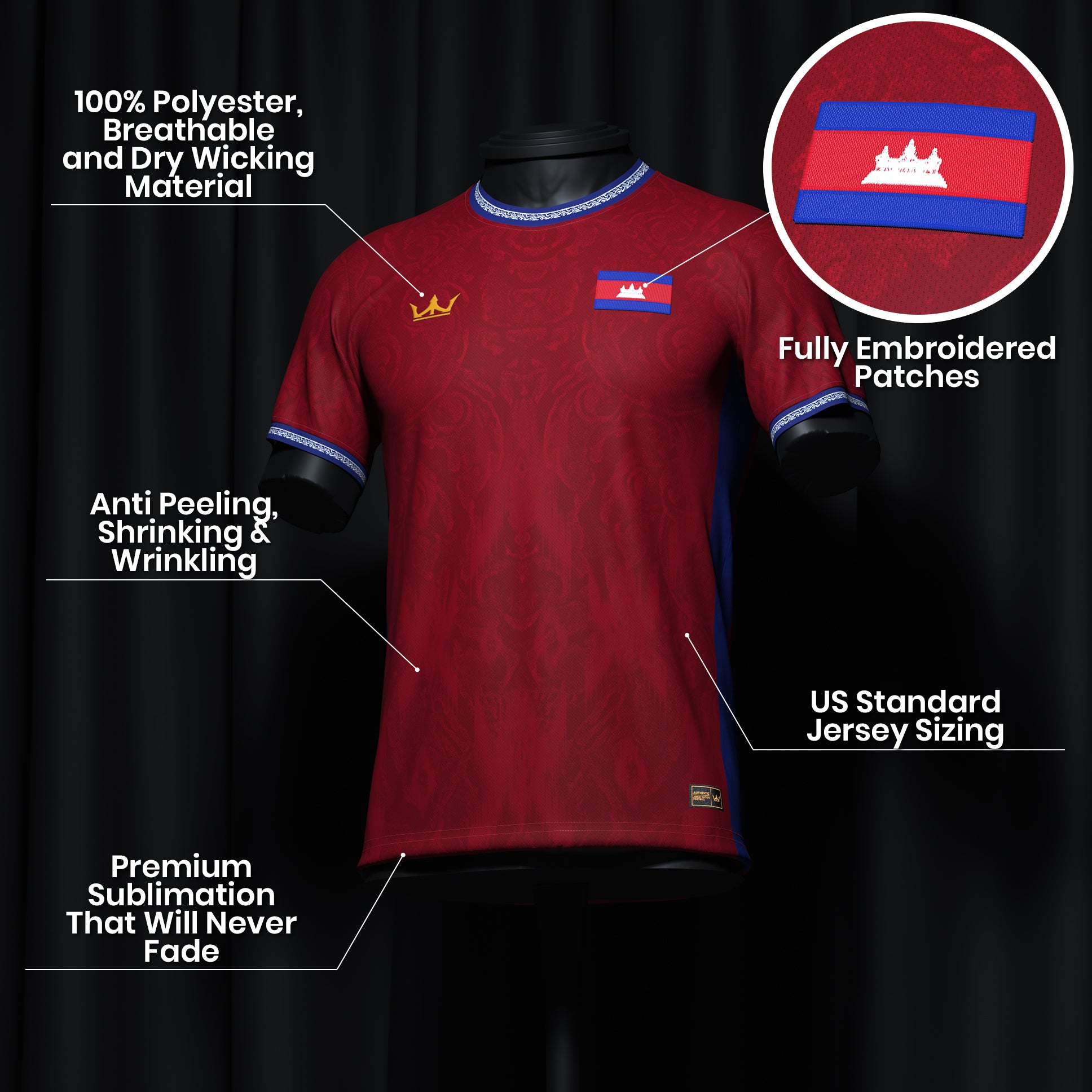 Cambodia Heritage Custom Football Jersey - Image 11