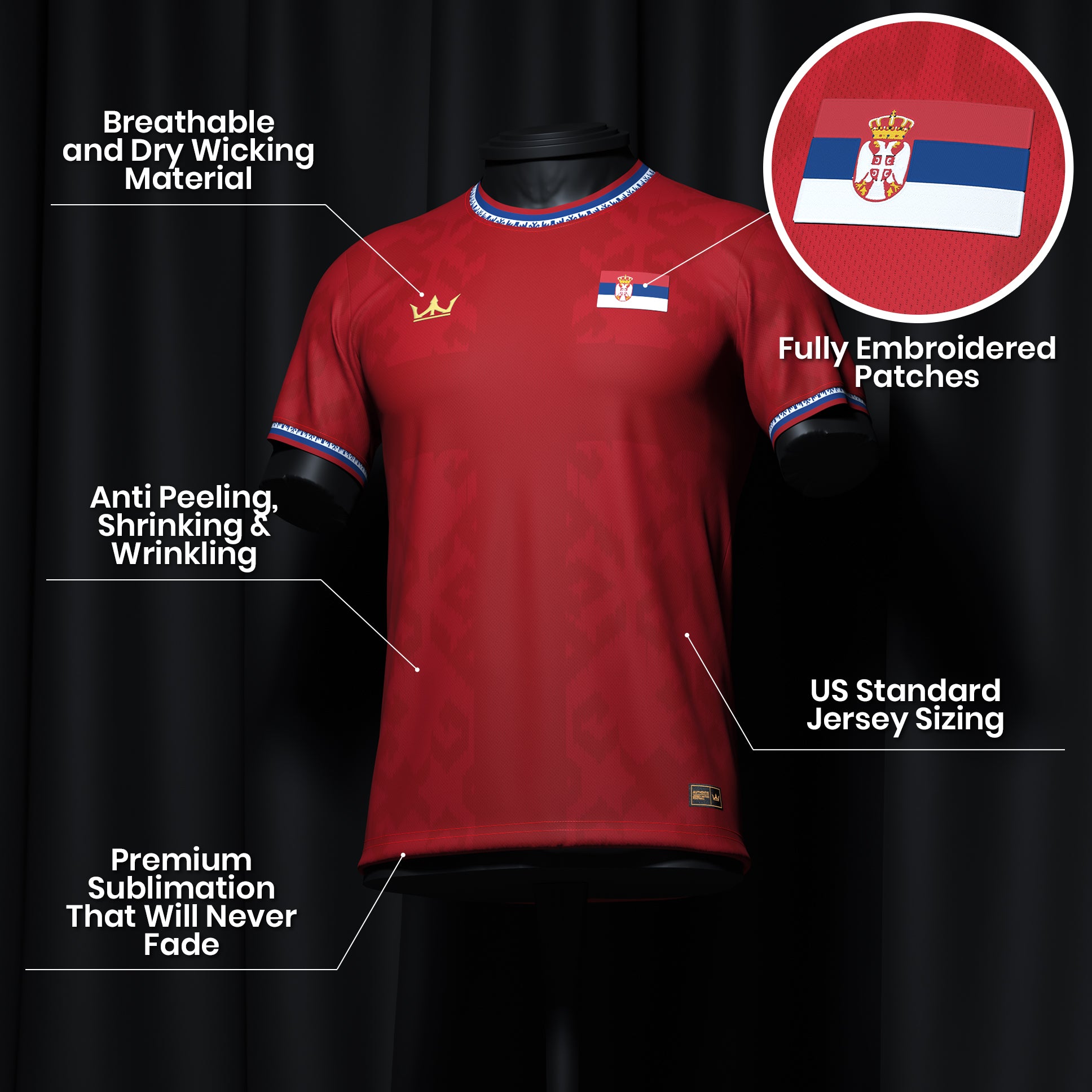 Serbia Heritage Custom Football Jersey - Image 11